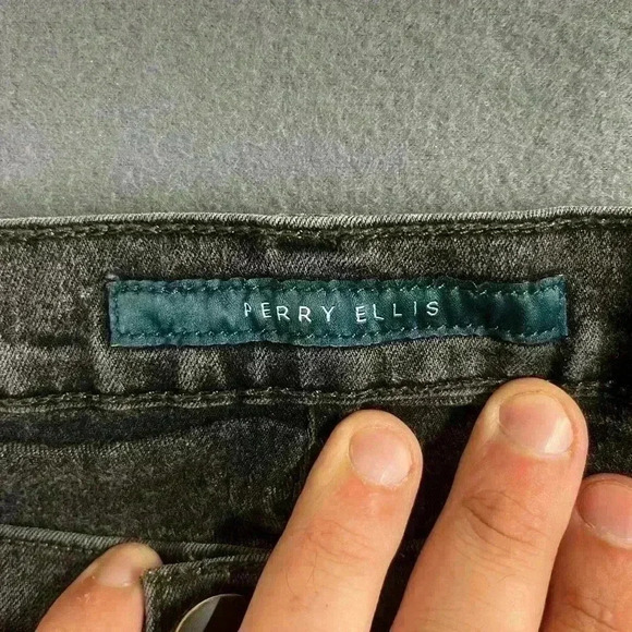 Perry Ellis Straight Black Jeans Men’s 36/32 Denim faded stretch VTG 90s 0326 - Picture 2 of 10